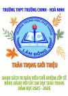 DANH SÁCH GIÁO VIÊN CHỦ NHIỆM NĂM HỌC 2025 - 2026